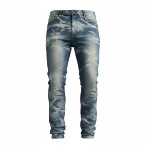 Men's Blue Tie-Dye Skinny Jeans